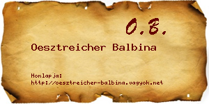 Oesztreicher Balbina névjegykártya